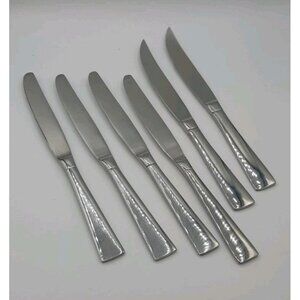 6 Dinner Knives Wallace JULIENNE Glossy 18/10 Stainless China 9 1/4 in